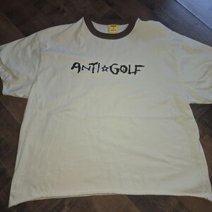 GOLF WANG Anti Golf Cropped Shirt [Cream, Brown Medium] Tyler The Creator Rare
